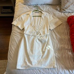 Zara white collared mini dress